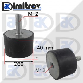 Антивибрационен тампон М12 х Ø 60 х 40 mm